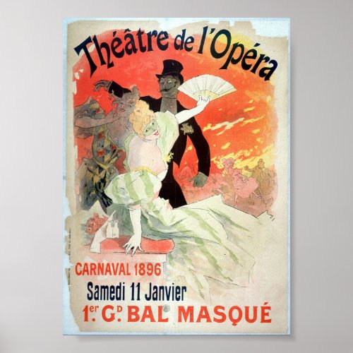 French Opera Masked Ball Vintage Style Poster