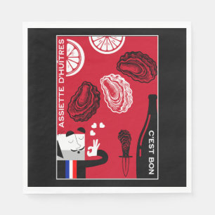 French Oyster Country Kitchen Decor Napkins