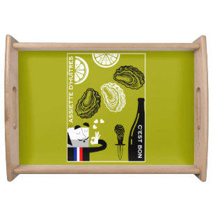 French Oyster Country Kitchen Decor Serving Tray