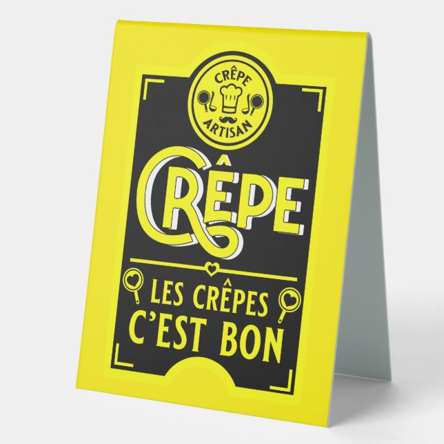 French Pancakes Table Tent (Front)