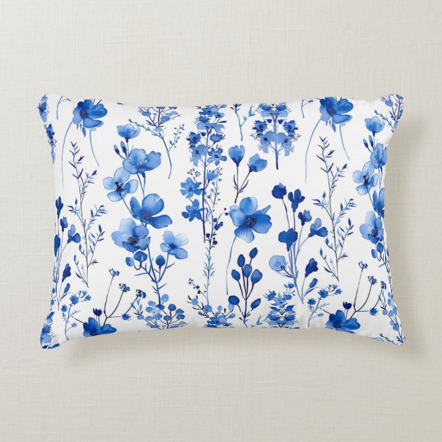 French Paper Wildflowers Pattern Design-98186 Accent Pillow (Front)