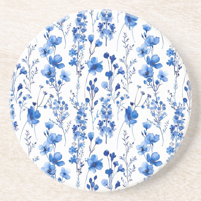 French Paper Wildflowers Pattern Design-98186 Coaster (Front)