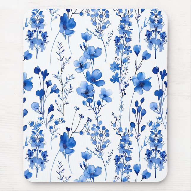 French Paper Wildflowers Pattern Design-98186 Mouse Pad (Front)