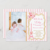 French Paris Birthday Invitation for Girl (Front/Back)
