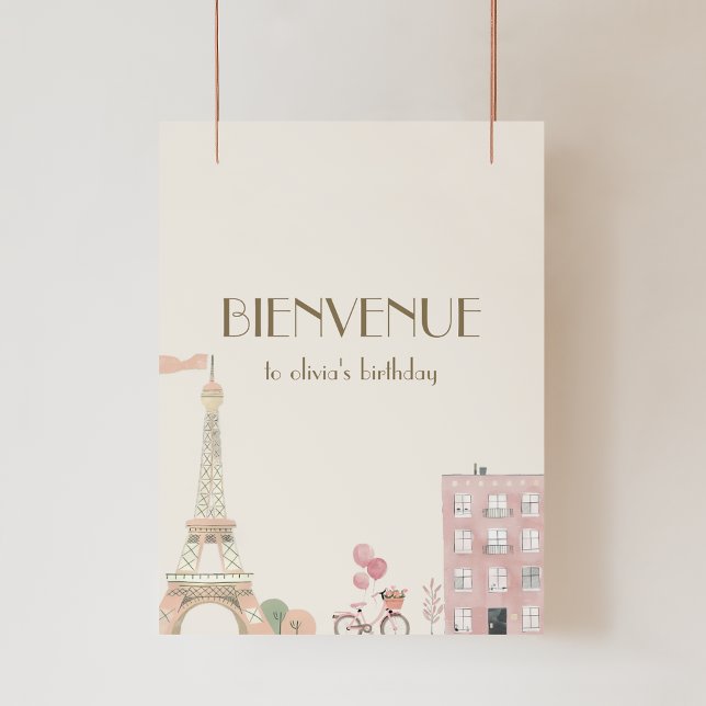 French Paris Birthday Party Welcome Sign (Creator Uploaded)
