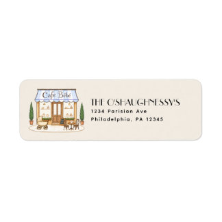 French Paris Cafe Bébé Boy Baby Shower Label