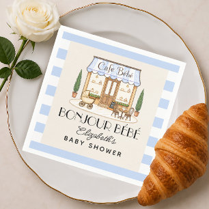 French Paris Cafe Bébé Boy Baby Shower Napkins