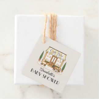 French Paris Cafe Bébé Gender Neutral Baby Shower Favor Tags