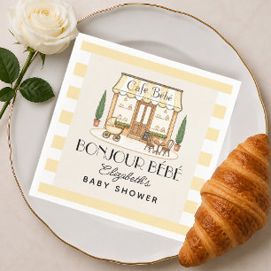 French Paris Cafe Bébé Gender Neutral Baby Shower Napkins