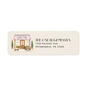 French Paris Cafe Bébé Girl Baby Shower  Label