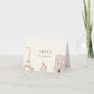 French Paris Patisserie Theme Birthday Letterpress Thank You Card