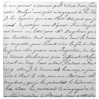 French Paris Script Cloth Napkin