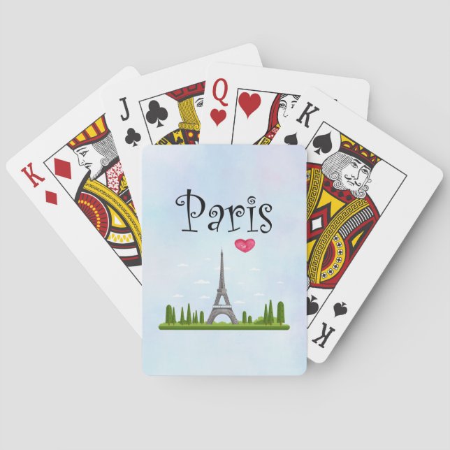 French Paris with Eiffel Tower Poker Cards (Back)