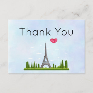 French Paris with Eiffel Tower Thank You
