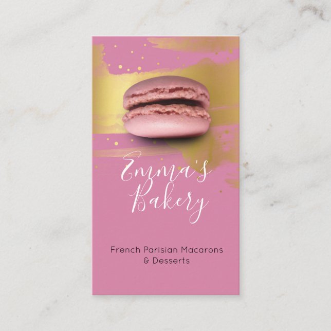 French Parisian Macarons & Desserts Business Card (Front)