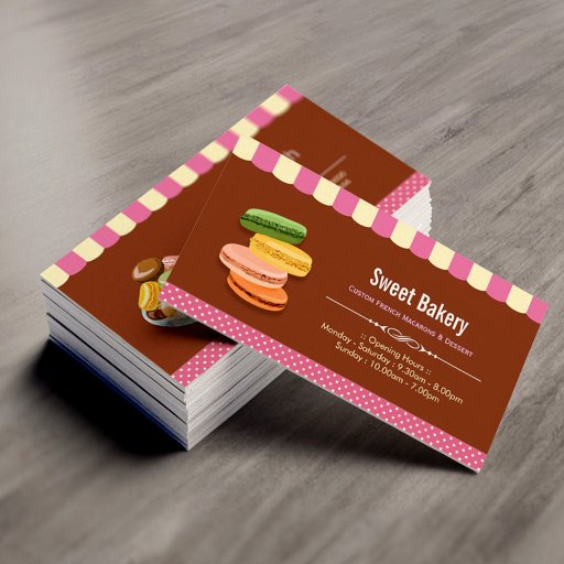 Customizable Custom French Parisian Macarons Macaroon Store Business Cards