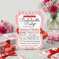 French Parisian Red Stripes Bachelorette Party
