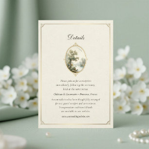 French Pastoral Ivory Wedding Detail  Enclosure Card