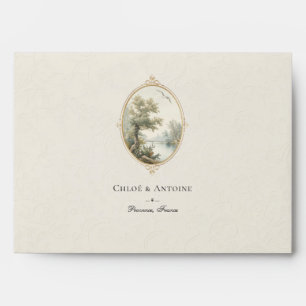 French Pastoral Ivory Wedding Envelope