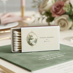 French Pastoral Ivory Wedding Matchboxes