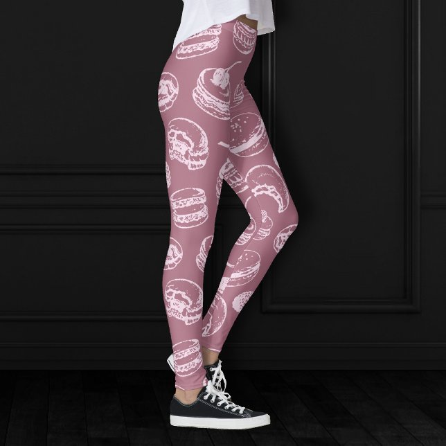 French Pastries Pattern | Cassis Purple Pink Treat Leggings (Creator Uploaded)