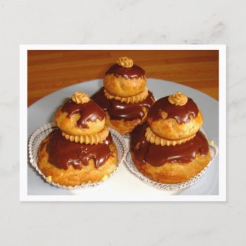 French Pastry Choux Bun Photo Postcard by SayWhatYouLike at Zazzle