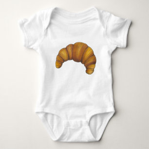 French Pastry Flaky Buttery Croissant Breakfast Baby Bodysuit