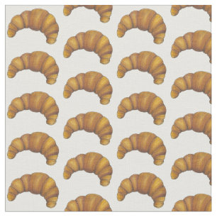 French Pastry Flaky Croissant Buttery Croissants Fabric