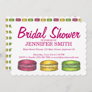 French Pastry Macaron Cookies Bridal Baby Shower Invitation
