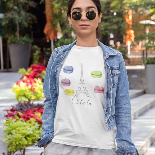 French Pastry Macarons Eiffel Tower T_Shirt