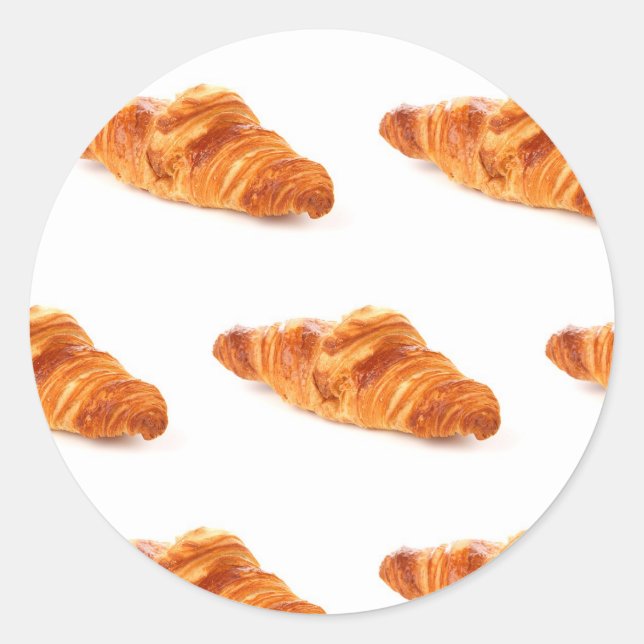 French Pastry Sticker, Bakery Croissant Classic Round Sticker (Front)