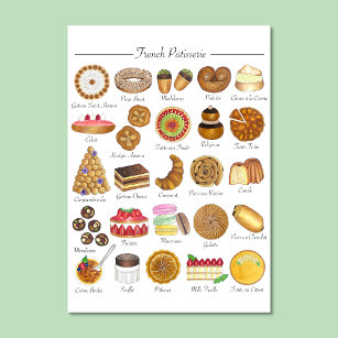 French Patisserie Bakery Pastry Pastries Food Poster