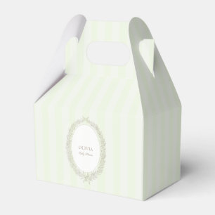 French Patisserie Boulangerie Green Mint Stripe  Favor Boxes
