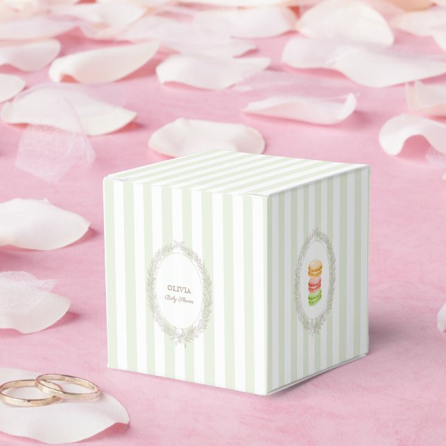 French Patisserie Boulangerie Macarons Mint Green  Favor Boxes (Wedding)