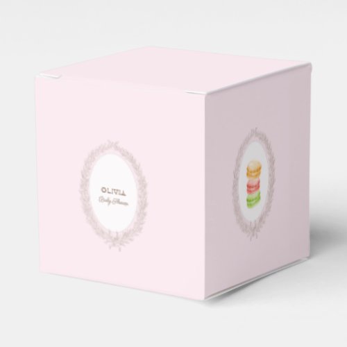 French Patisserie Boulangerie Macarons Pink  Favor Boxes
