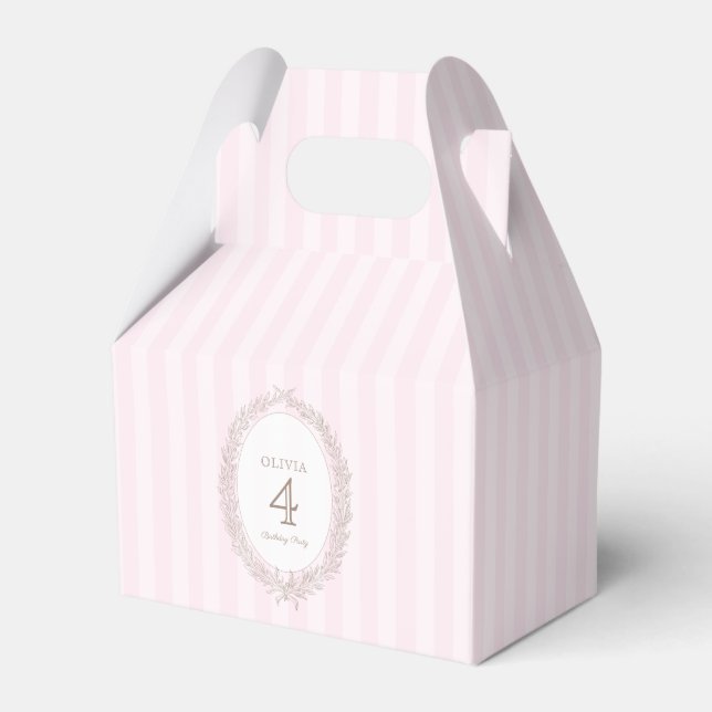  French Patisserie Boulangerie Pink Birthday Gift Favor Boxes (Front Side)