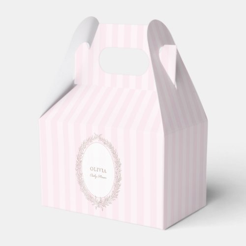  French Patisserie Boulangerie Pink Stripe Favor Boxes