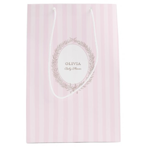French Patisserie Boulangerie Pink Stripe Gift Bag
