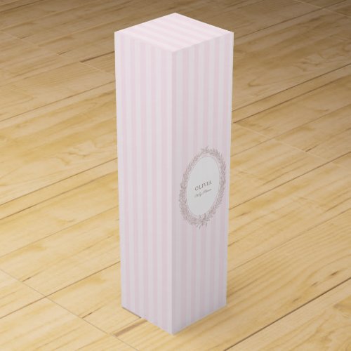  French Patisserie Boulangerie Pink Stripe Wine Box