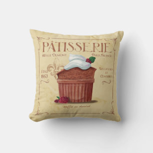 French Patisserie Decor, Chocolate Souffle Throw Pillow