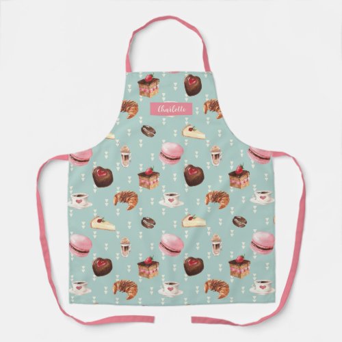 French Patisserie Macaron Coffee Cake Personalized Apron