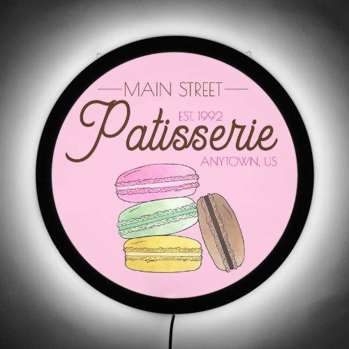 French Ptisserie Pastry Bakery Macarons Bake Shop LED Sign