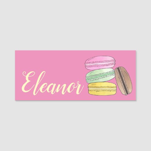 French Ptisserie Pastry Bakery Macarons Bake Shop Name Tag