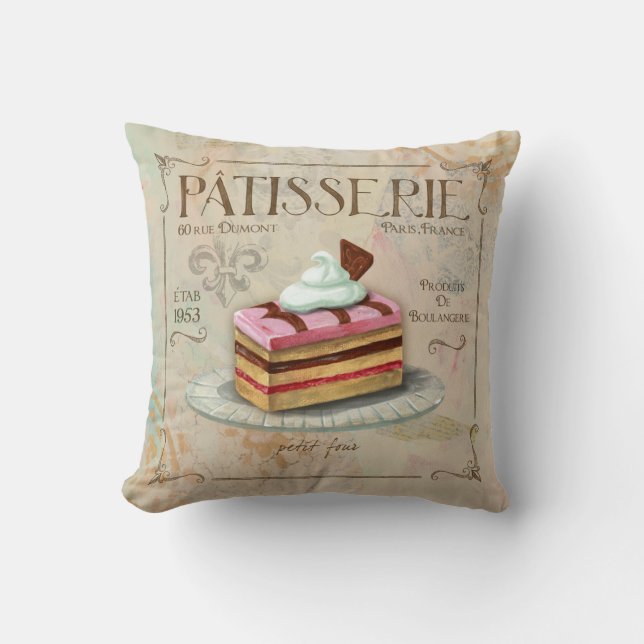 French Patisserie Pillow decor Petit Four (Front)