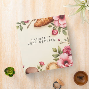 French Patisserie Vintage Bakery Elegant 3 Ring Binder