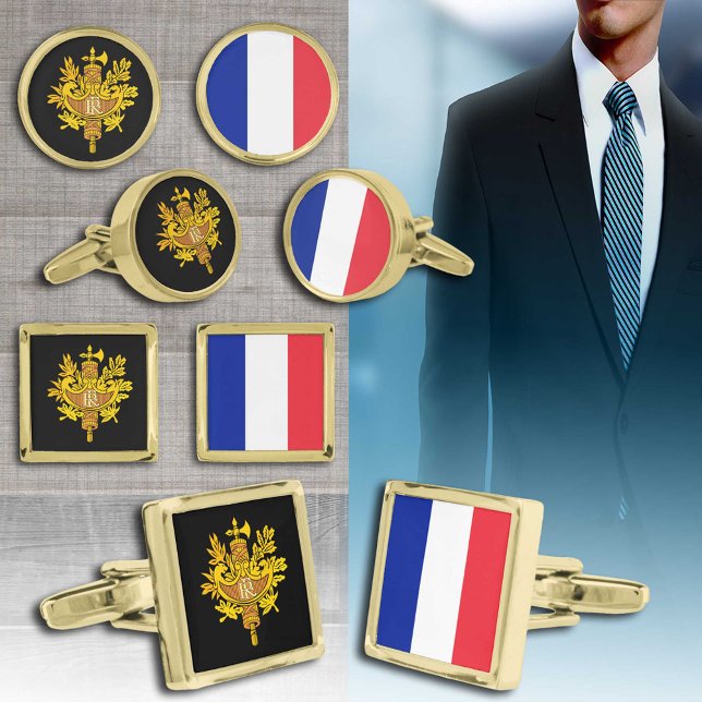 French patriot Cufflinks, France, French flag Cufflinks (Creator Uploaded)