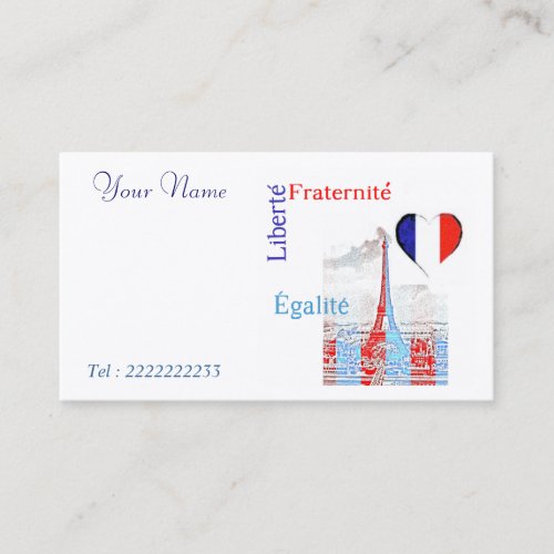 French patriotic business card template