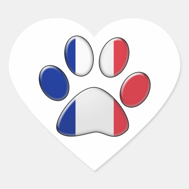 French patriotic cat heart sticker (Front)