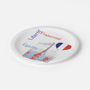 French patriotic paper plates