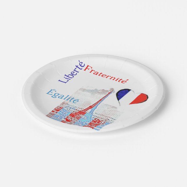 French patriotic paper plates (Angled)